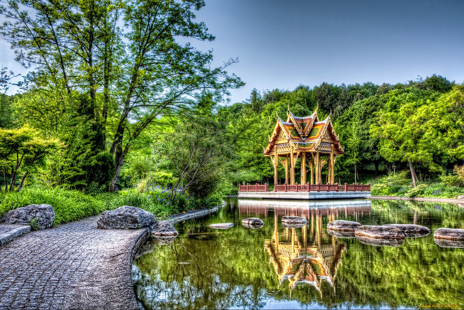 thai, sala, pagode, westpark, munich, germany, , , , , , 